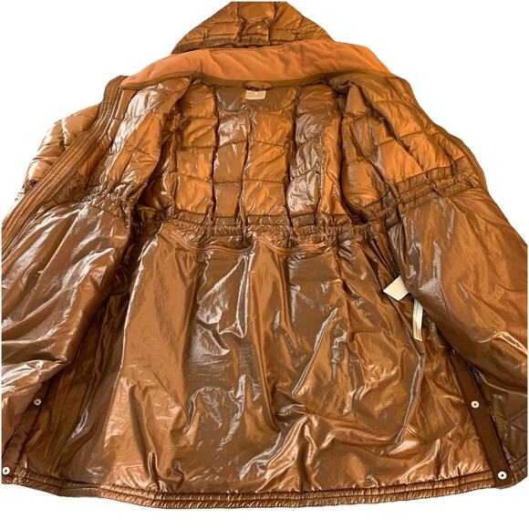 Free People FP MOVEMENT Patricia Packable Poncho Puffer Jacket Brown Large *READ - Picture 12 of 16